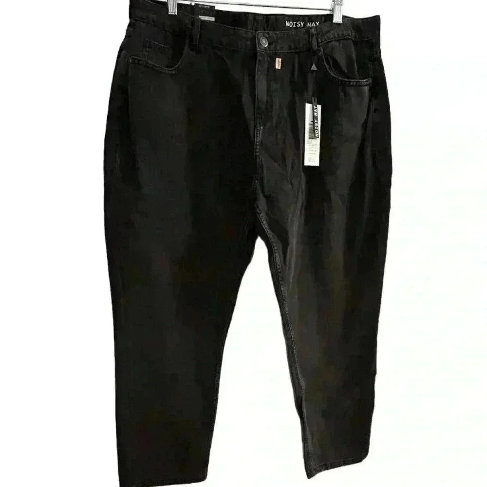 Noisy May Women's Mom Fit High Waist Black Jeans Size 40